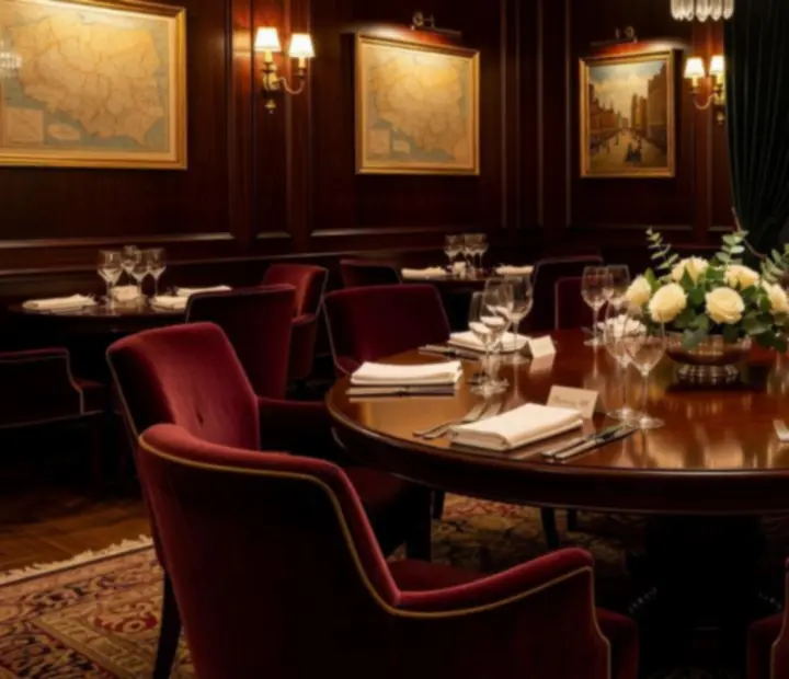 Ekskluzywna sala VIP w restauracji przygotowana na prywatne przyjęcie